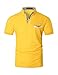 GHYUGR Polo pour Homme Manches Courtes avec Poche Chic Encolure à Carreaux Coton T-Shirt à Manche Courte Pull,A-Jaune,XXL