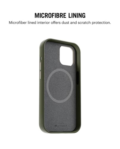Image of DailyObjects Leatherite Case for iPhone 15 Plus Compatible with MagSafe Wireless Charging | Green-Olive Hybrid Magnetic Back Cover