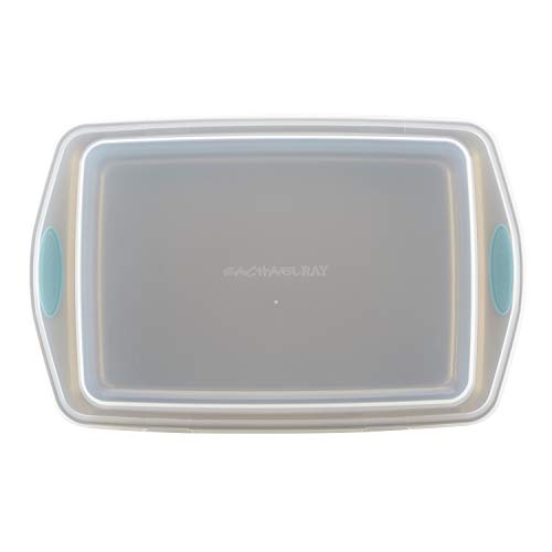 Rachael Ray Cucina Nonstick Baking Pan With Lid and Grips/ Nonstick Cake Pan With Lid and Grips, Rectangle - 9 Inch x 13 Inch, Brown