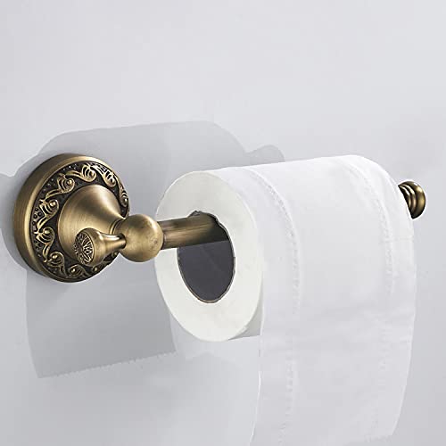 Leyden Antique Brass Bathroom Accessories, Brushed Brass Towel Bar Set Towel Holder Hand Towel Ring Toilet Paper Holder Wall Coat Hooks Wall Mounted 4 Piece Wave Pattern Base #TOP4