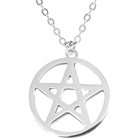 Only faith Collar Estrella Pentagrama Acero Inoxidable colgantes