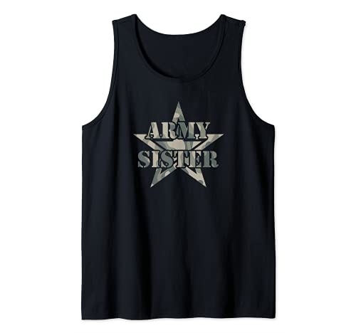 Proud Army Sister T-Shirt- Camouflage Shirt Army Sister Tee Camiseta sin Mangas