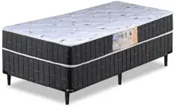Cama Box Solteiro Conjugado Granada Preto/Branco Umaflex
