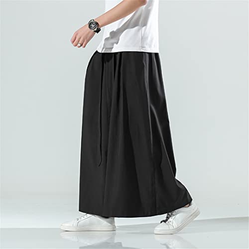 Summer Plus Size Linen Loose Casual Pants Harem Pants Japanese Cropped Wide-Leg Pants Men's Pants3