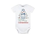 JGT Designs Merry Chrismukkah Baby Onesie® – Holiday Infant Bodysuit, Funny Christmas Hanukkah Outfit (White, 3-6 Months (6M))