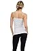 Women's Camisole Spaghetti Tank Top - Soft Athletic Active Workout Undershirts Underwear Layer Tanktop Tops (4011, White)