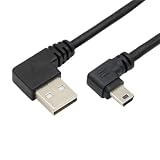 CLXDKLKEQ 10pcs 90 Degree Elbow mini USB B Type 5pin Data line up Down Left Right Elbow T-Port V3 to USB 2.0 Male Data Charging Cable(Pink,1.5m)