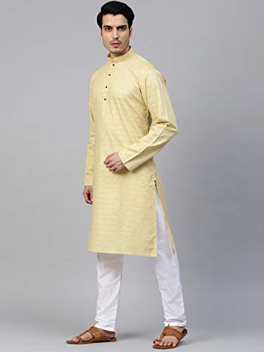 Men's Cotton Kurta Pajama Set Indian Party Traditional Ethnic Festive Wear Tunic Dress Wedding4
