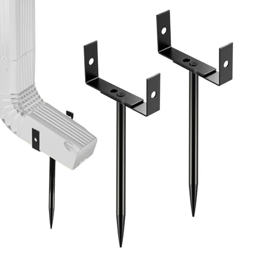 Soporte Para Bajante De Agua Pluvial - 2 Unidades Sujetador de Canalones | Base Ajustable Resistente A La Oxidación Para Drenaje En Jardines Protección Contra Inundaciones Patio