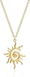 CHUOZI Collar celestial de sol para mujer, colgante de oro, dije de espiral de plata, collares delicados, accesorios de joyería de moda (plata), One Size, Acetato, Sin piedra preciosa