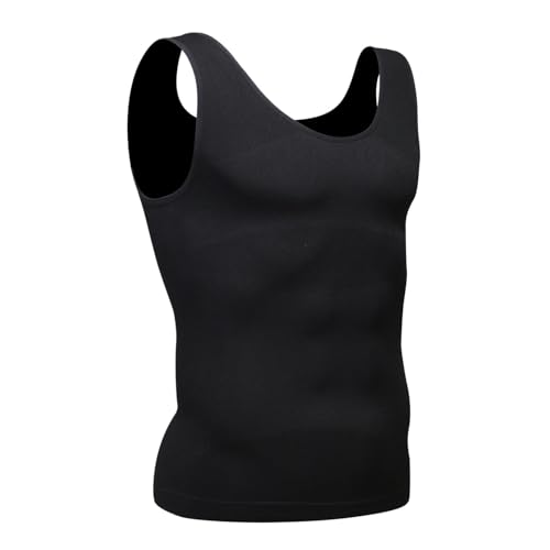 LGMTR Gynecomastia Compression Shirt Men - Slimming Undershirt for Mens Shapewear, Body Shaper Compression Tank Top (Black, L)