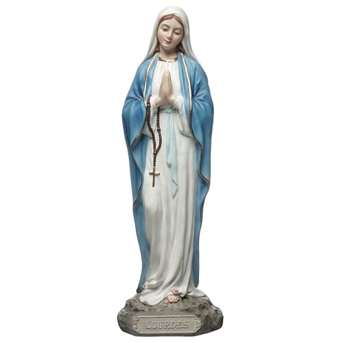 Veronese Design 6 1/8 Inch Our Lady of Lourdes Virgin Mary Polyresin Hand Painted Religious Icon Collectible Figurine Statue