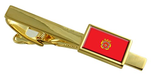 Regalo institucional pisacorbatas de oro de la bandera de Murcia