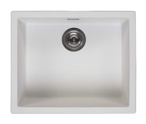 Reginox Amsterdam Composite Kitchen Sink Single Bowl In Granite Composite White