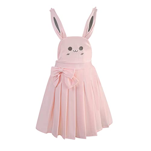 Packitcute Teens Japanese Kawaii Suspender Overall Dresses Adjustable Straps Mini Pleated Pinafore Dress (Small, Pink): Clothing, Shoes & Jewelry