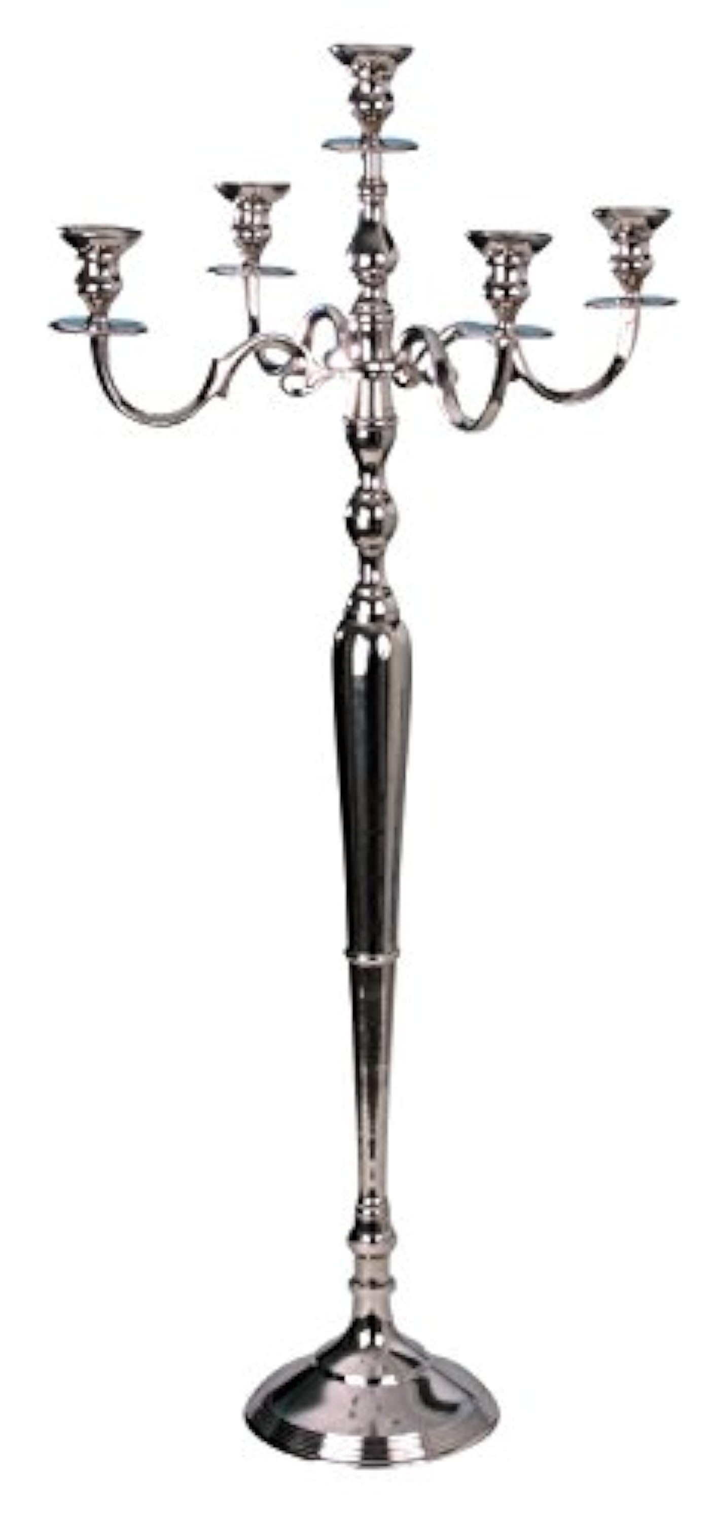 Candelabro de 5 Brazos Plateado Altura del Candeleros 122 cm