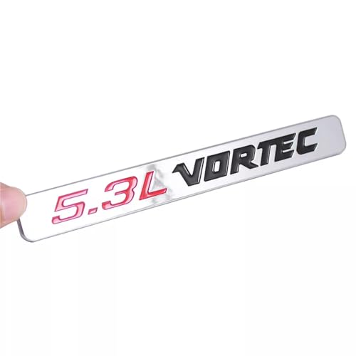 Image of Hood Door Side Emblems Engine 3D Badge Nameplate Decals Fits for 5.3l Vortec 2PCS (Silver Black)