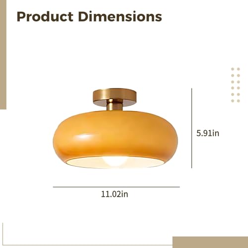 Plafonnier en verre orange 28cm moderne du milieu du siècle à 3 couleurs - 6