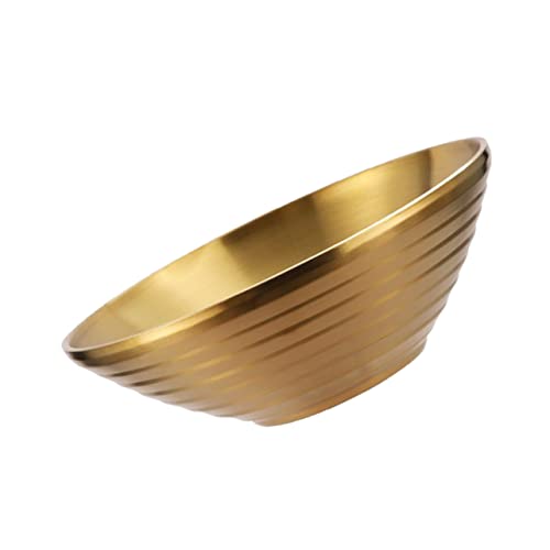 OFFSCH 1Pc Creative Stainless Steel Ramen Bowl Heat Insulation Noodle Serving Dish for Home Restaurants Smooth Surface Easy to Clean for Soup Noodles
