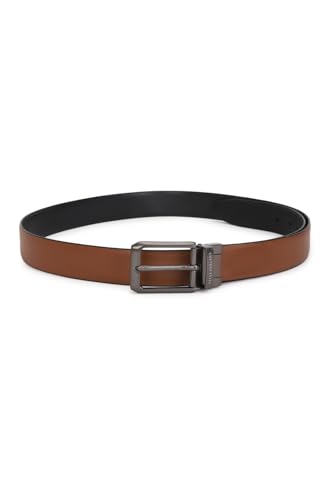 Image of Peter England Men Black Textured Belt and Wallet
