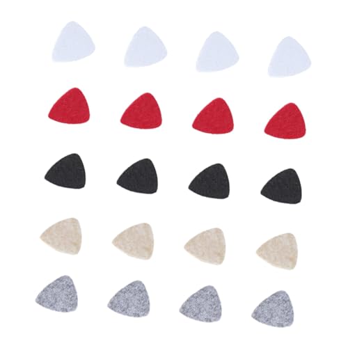 Toddmomy 20Pcs Mixed Colors Felt Ukulele Picks Heart Shape Plectrums for Guitar Comfortable and Durable for Beginners Lightweight Accessories for Bass and Ukulele Players