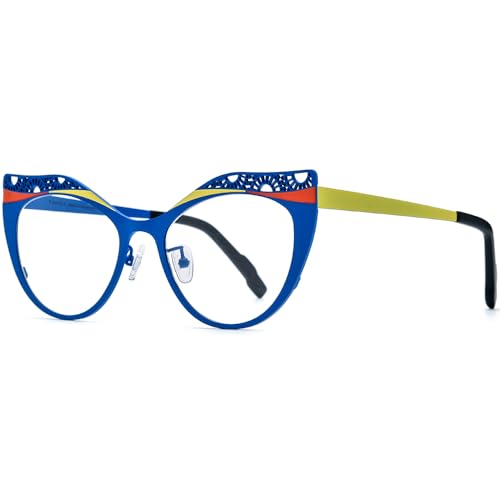 Image of FONEX Colorful Pure Titanium Glasses Frame Women Retro Round Eyeglasses