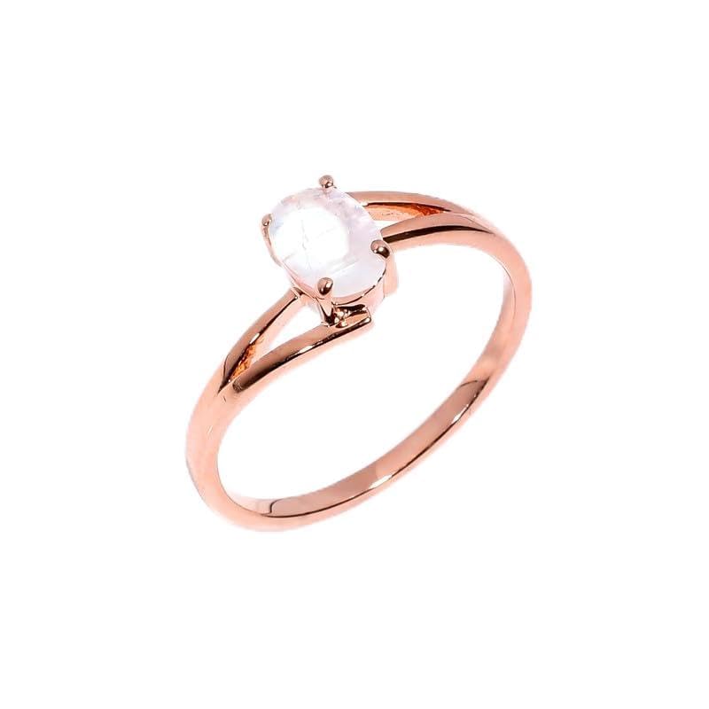 Bague pierre de lune arc-en-ciel naturelle femme bague fiançailles mariage argent 925 vintage