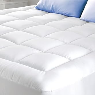 Cloud-Like Full Size Mattress Topper - 100% Cotton Top Mattress Pad for Back Pain Relief - Breathable & Naturally Cooling for Hot Sleepers