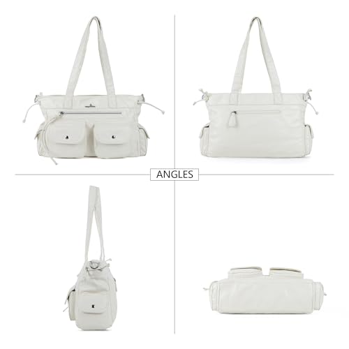 Bolso de hombro para mujer de cuero vegano suave miniatura 7