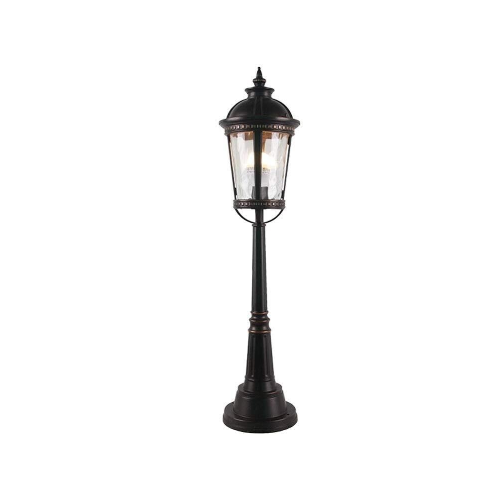 QUSYZD Lawn Street Post Light European Retro E27 Outdoor Glass Lantern Ip54 Waterproof Community Garden Lighting Pillar Light Courtyard Path Die-Cast Aluminum Column Lamp,