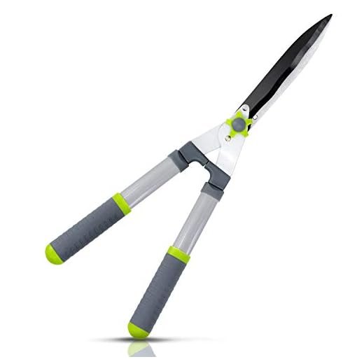 Hortem Hedge Clippers for Gardening, Professional Hedge Shears with Wavy Sharp Blades for Trimming Bushes, Grass and Branches, Garden Shears Set Include Garden Glove(23.6 Inch)