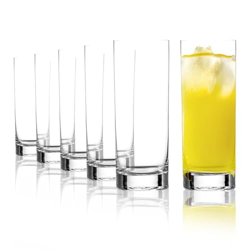 Stölzle Lausitz New York Bar vaso de agua Highball, 450 ml, set de 6, aptos para lavavajillas, vasos de aperitivo de forma elegante y sencilla, hechos de cristal resistente a roturas y de alta calidad