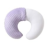 QUENESS Cuscino per allattamento e posizionatore, per allattamento, biberon, supporto per baby sitting, con fodera rimovibile ultra morbida, supporto per il tempo della pancia, per neonati e ragazze immagine