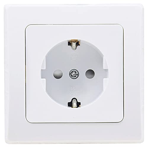 ChiliTec Steckdose Weiß Unterputz DELPHI 230V Schutzkontakt-Steckdose mit erhöhtem Berührungschutz Weiß