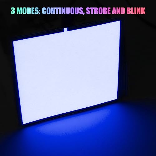 Image of Electroluminescent EL Panel Light, DIY EL Light Cuttable Paper for Decoration /Cosplay /Funny Birthday Parties /Horror Theme Parties /Pumpkinhead,Yellow (10cmx10cm)-1PCS (2, Blue)