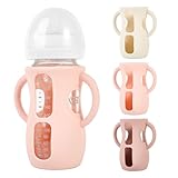 MINMUNJIU 3 Pack Silicone Sleeves for Philips Avent Natural Glass Baby Bottles, Anti Breakage Bottle Holder with Handle for Baby Girls, Compatible with Philips Avent Glass Natural Baby Bottle, 8oz