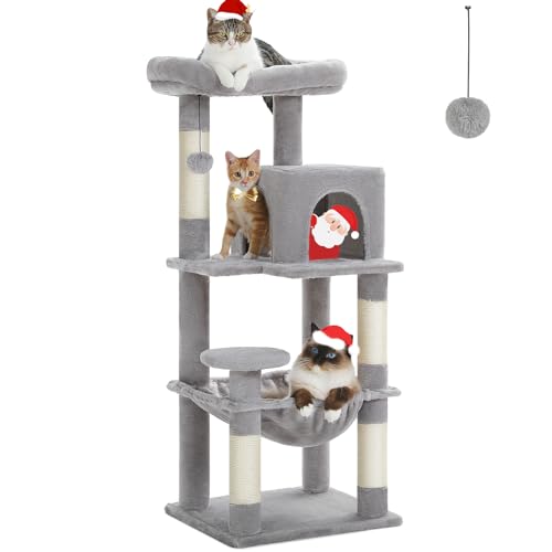PETEPELA 45.7" Cat Tree for Indoor Cats, 5-Level Cat Tower