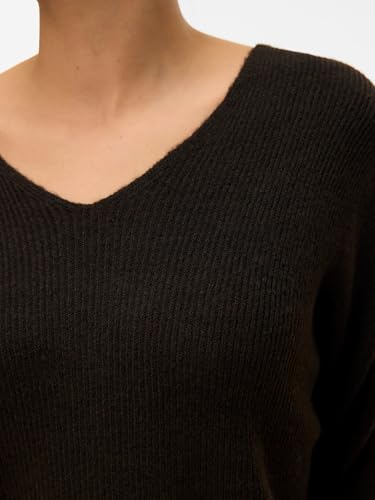 VERO MODA Damen Vmcrewlefile Ls V-Neck Blouse Noos Strickpullover, Chocolate Torte/Detail:Melange, XS – Ansicht 5
