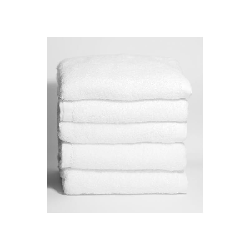 CLEANUP TOWELSWHITE BATH TOWELS (PACK OF 05) SIZE 70 x 140 CM - 650 GSM, 100% COTTON, HIGHLY ABSORBENT, PERFECT FOR HOTELS AND SPAS