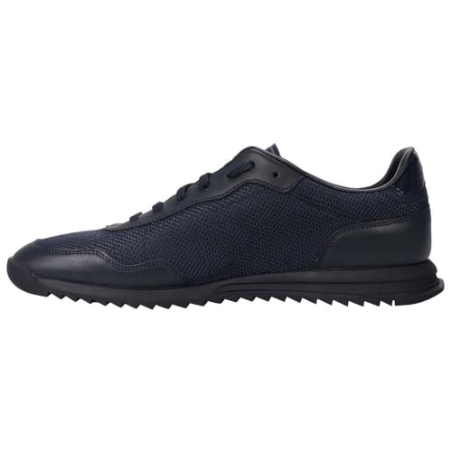Image of BOSS Men's Zayn Low Profile Suede Leather Two Tone Sneaker