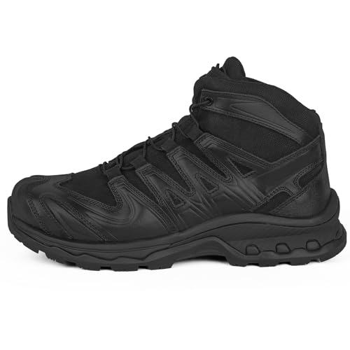 LUDEY Botas de Senderismo Hombre Mid Zapatillas Trekking Botas Montaña Antideslizante Zapatos de Senderismo Hombre Resistente a los Pinchazos Negro 40EU
