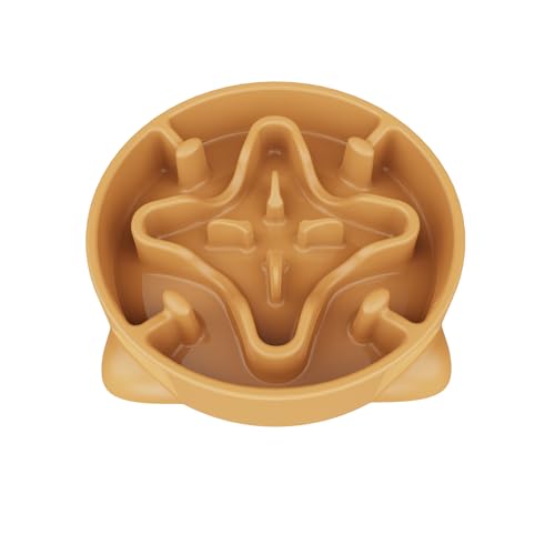 TOKAYIFE Comedero Perro antivoracidad 21.8cm Comida Lenta para Mascotas Cuenco antiregurgitación para Perros y Gatos Antideslizante Durable (M, Naranja)