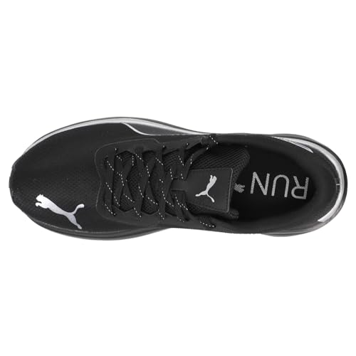 PUMA PUMA Mens Aviator Running Shoe, Mens Black Mens Silver, 12