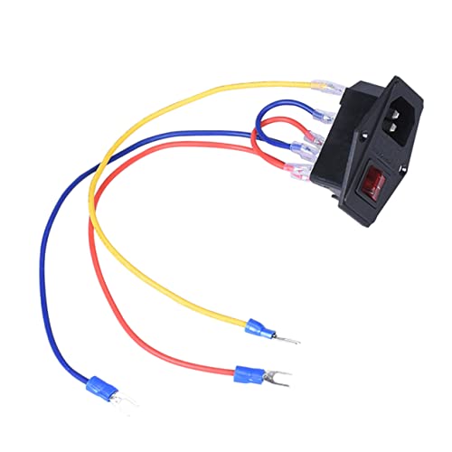 Mobestech 15a Power Outlet Rocker Module Plug Fuse for Printer Parts Black Double Socket for Home Workshop Use