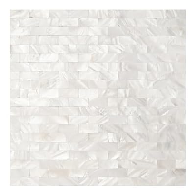 Art3d 6-Pack Peel and Stick Mother of Pearl Shell Tile for Kitchen Backsplashes, 12" x 12" White Brick