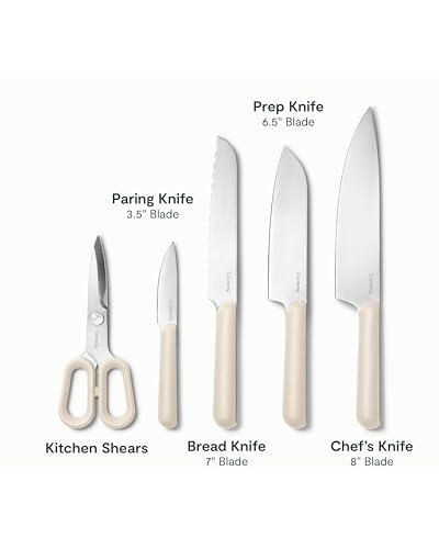 image for Caraway Kitchen Knife Set & Wooden Utensil Set - Made With Premium Ger
