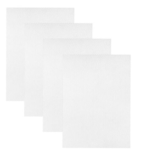 Fridge Liner Mat, 4 Pcs Anti Mould Refrigerator Mat Kitchen Salad Drawer Fridge Fresh Food Saver, Antibacterial Washable Mats Pad for Home, Kitchen, Cabinet (White)