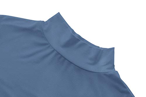 Image of Kindcall Womens Slim Fitted Mock Turtleneck Tops Long Sleeve Lightweight Base Layer Shirts