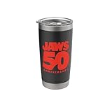 Jaws 50th Anniversary Bold Logo Shark Fin Stainless Steel Insulated Tumbler