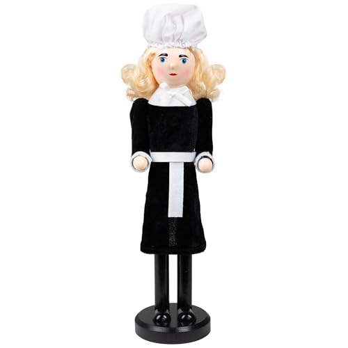 14" Pilgrim Woman Wooden Fall Harvest Thanksgiving Nutcracker